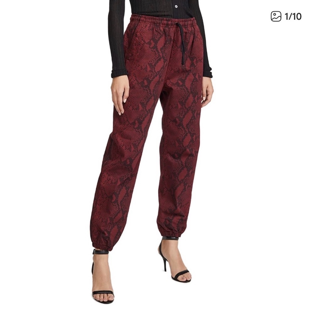 Alexander Wang Maroon Diamond Snake Jogger Pants XS